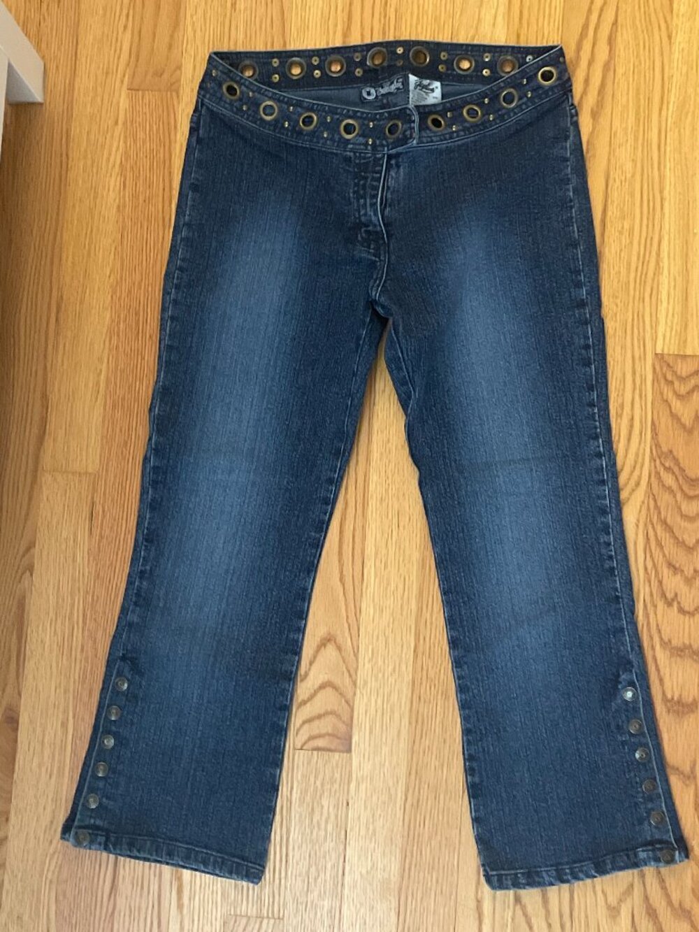 90s Womens Vintage Gasoline Capri Blue Jeans